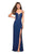 La Femme - Strappy Open Back Plunging Sweetheart Dress 27512 - 1 Pc. Navy in size 2 Available Evening Dresses 2 / Navy