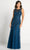 La Valleta LV22104 - Cap Sleeve Beaded Evening Dress Special Occasion Dress XS / Deep Ocean