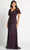 La Valleta LV6105 - Flutter Sleeve Ornate Evening Dress Special Occasion Dress XS / Wine