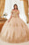 Ladivine 15701 - Ruffled Off Shoulder Ballgown Ball Gowns XS / Champagne