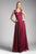 Ladivine 2635 - Metallic Applique Evening Gown Prom Dresses XS / Burgundy