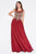 Ladivine 2635 - Metallic Applique Evening Gown Prom Dresses XS / Burgundy-Gold