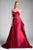 Ladivine 455 - Strapless Silk Beaded Belt and Overskirt Evening Dress Evening Dresses 2 / Burgundy