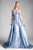 Ladivine 455 - Strapless Silk Beaded Belt and Overskirt Evening Dress Evening Dresses 2 / Perry Blue