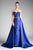 Ladivine 455 - Strapless Silk Beaded Belt and Overskirt Evening Dress Evening Dresses 2 / Royal