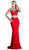 Ladivine 71486 - Rhinestone Embellished Two-Piece Formal Dress Formal Gowns 2 / Red