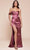 Ladivine 7448 - One Shoulder Satin Long Gown Bridesmaid Dresses 4 / Mauve Rose