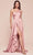 Ladivine 7450 - Asymmetrical Hem Long Gown Prom Dresses 2 / Mauve