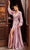 Ladivine 7475 - Split Sleeve Satin Evening Gown Prom Dresses 16 / Nude