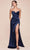 Ladivine 7483 - Satin Long Dress Prom Dresses 2 / Navy