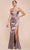 Ladivine 7483 - Satin Long Dress Prom Dresses 2 / Taupe