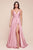 Ladivine 7485 - Soft Satin A-Line Gown Evening Dresses 4 / Blush