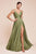 Ladivine 7485 - Soft Satin A-Line Gown Evening Dresses 4 / Greenery