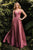 Ladivine 7485 - Soft Satin A-Line Gown Evening Dresses 6 / Mauve Rose