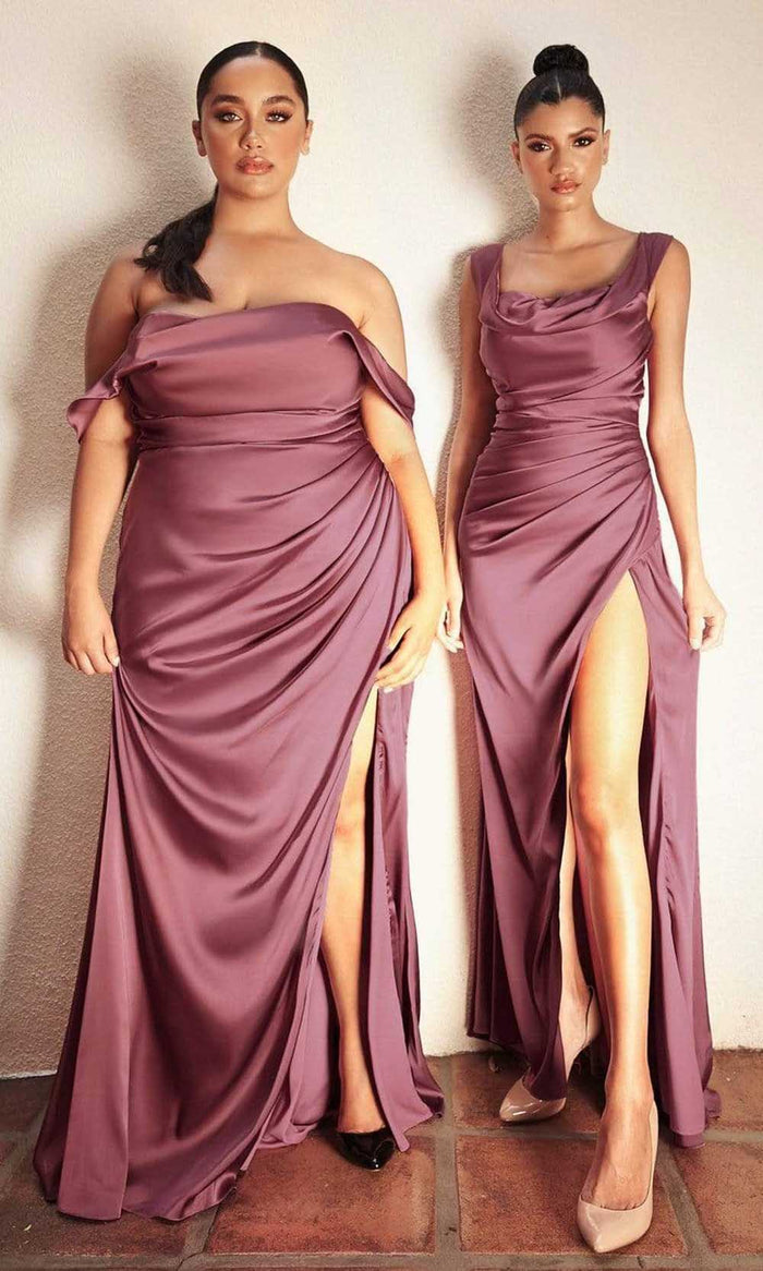 Ladivine 7488C - Sweetheart Draped Bodice Evening Dress Bridesmaid Dresses 22 / Mauve Rose