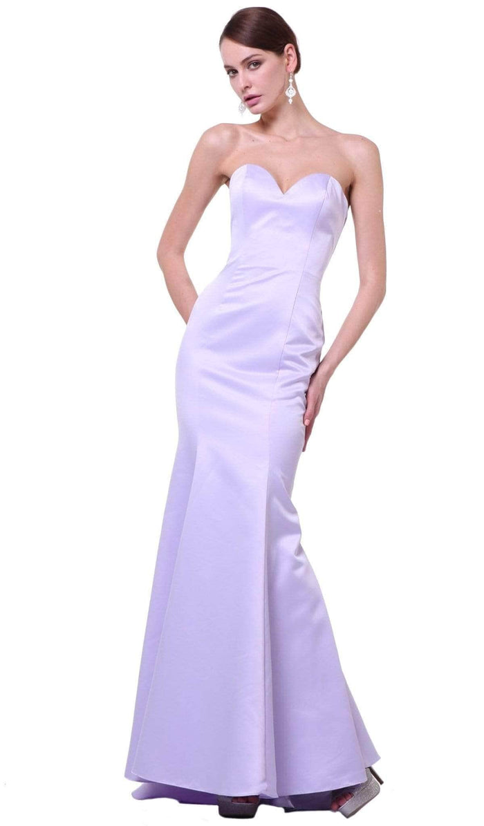 Ladivine 8792 - Strapless Seamed Prom Gown Prom Dresses 4 / Lavender