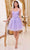 Ladivine 9310 - Embroidered A-line Cocktail Dress Cocktail Dresses XXS / Lavender