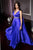 Ladivine A0065 - Caped with Satin High Slit Evening Dress Evening Dresses 2 / Royal