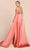 Ladivine A0065 - Caped with Satin High Slit Evening Dress Evening Dresses