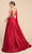 Ladivine A0065 - Caped with Satin High Slit Evening Dress Evening Dresses