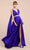 Ladivine A0065 - Caped with Satin High Slit Evening Dress Evening Dresses