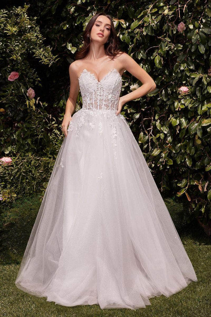 Ladivine Bridal C148W - Sweetheart Floral Embroidery Bridal Dress Bridal Dresses 2 / Off White