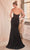 Ladivine C146 - Strapless Sheer Corset Prom Gown Prom Dresses 10 / Black