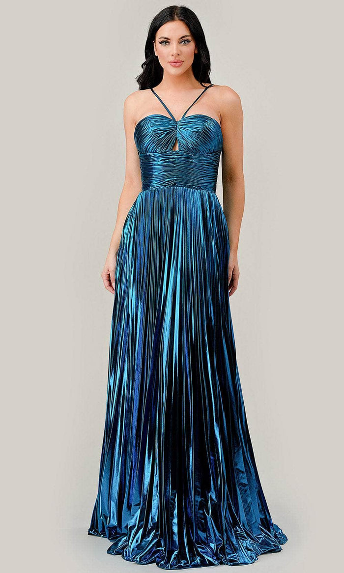 Ladivine C153 - Halter Empire Evening Dress Evening Dresses 2 / Blue