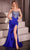 Ladivine C161 - Scoop Bodice Long Gown Evening Dresses 0 / Royal