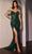 Ladivine CC324 - Off-Shoulder Fringe Evening Dress Prom Dresses 2 / Emerald