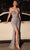 Ladivine CC324 - Off-Shoulder Fringe Evening Dress Prom Dresses 2 / Silver-Nude