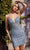 Ladivine CC389 - Embellished Plunging V-Neck Cocktail Dress Cocktail Dresses