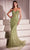 Ladivine CC416 - Bead Embellished V-Neck Evening Dress Cocktail Dresses 0 / Greenery