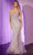 Ladivine CC416 - Bead Embellished V-Neck Evening Dress Cocktail Dresses