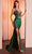 Ladivine CC8868 - Beaded Satin Gown Prom Dresses 0 / Emerald