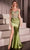 Ladivine CC8868 - Beaded Satin Gown Prom Dresses 0 / Greenery