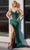 Ladivine CD0106 - V-Neck Sequin Evening Dress Evening Dresses 0 / Emerald