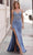 Ladivine CD0106 - V-Neck Sequin Evening Dress Evening Dresses 0 / Paris Blue