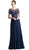 Ladivine CD0123 - Jewel Beaded Short Sleeves Mother of the Bride Dress Mother of the Bride Dresses XXS / Navy