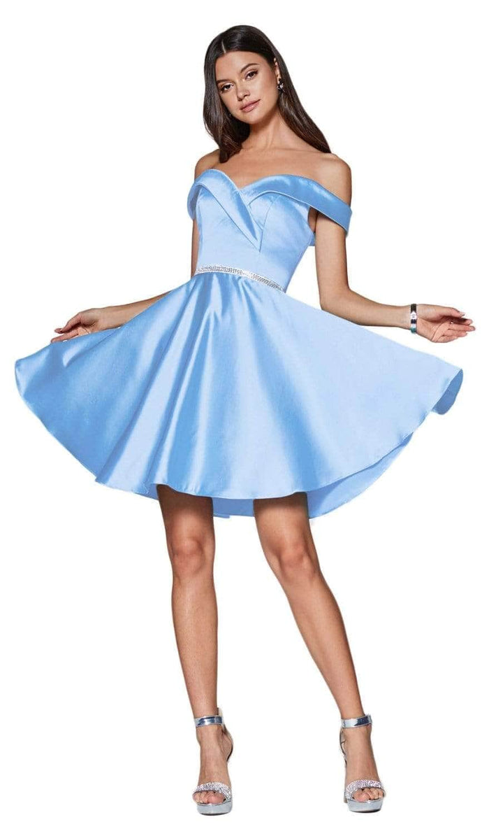 Ladivine CD0140 - Off SHoulder Homecoming Dress Homecoming Dresses XXS / Blue