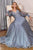 Ladivine CD0183 - Floral Embroidered V-Neck Formal Dress Mother of the Bride Dresses L / Smoky Blue