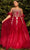 Ladivine CD0191C - Applique Corset Plus Prom Dress Prom Dresses 2X / Burgundy