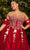 Ladivine CD0191C - Floral Applique Embellished Sweetheart Prom Dress Prom Dresses 3X / Burgundy