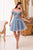 Ladivine CD0194 - Floral Short Prom Dress Cocktail Dresses XS / Smoky Blue