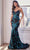 Ladivine CD0199 - Strapless Leaf Motif Prom Gown Prom Dresses