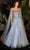 Ladivine CD0204 - Illusion Cape Sleeve Prom Dress Prom Dresses XS / Smoky Blue