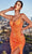 Ladivine CD0220 - Sleeveless High Slit Prom Gown Prom Dresses 6 / Orange