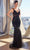 Ladivine CD0232 - Jeweled Plunging V-Neck Prom Gown Prom Dresses 2 / Black