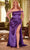 Ladivine CD327 - Asymmetric Neck Draped Prom Gown Prom Dresses 12 / Nova Purple