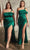 Ladivine CD327C - Cold Shoulder Sheath Evening Dress Evening Dresses 16 / Emerald